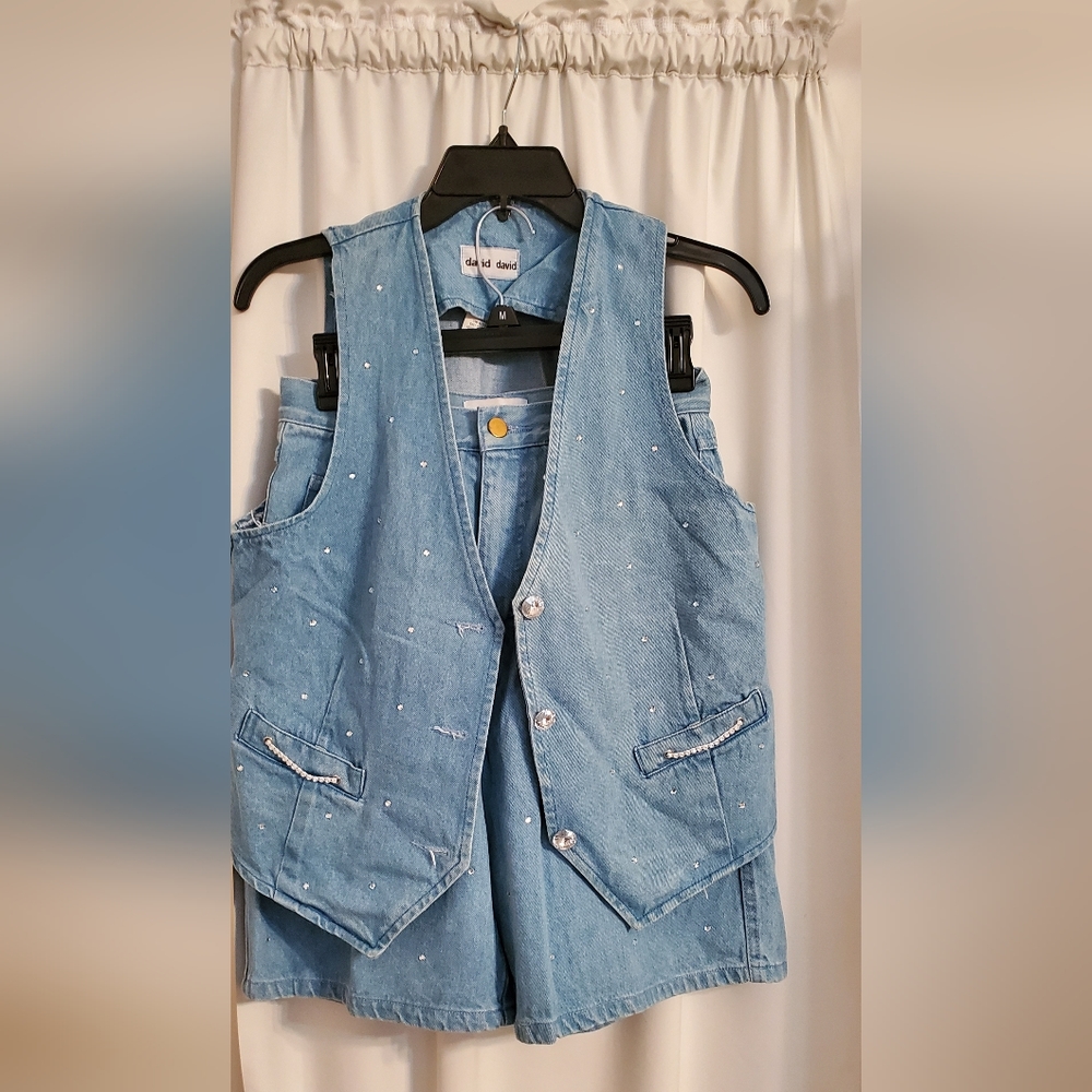 Denim 2pc short set